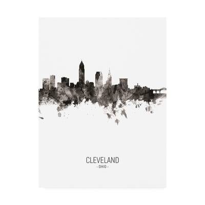 Michael Tompsett 'Cleveland Ohio Skyline Portrait II' Canvas Art