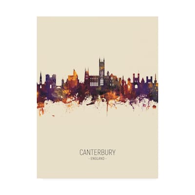 Michael Tompsett 'Canterbury England Skyline Portrait III' Canvas Art