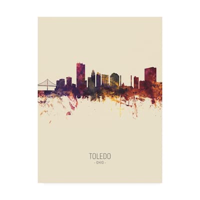 Michael Tompsett 'Toledo Ohio Skyline Portrait III' Canvas Art