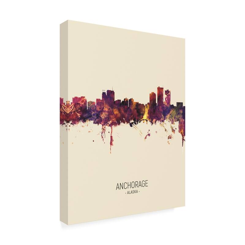Michael Tompsett 'Anchorage Alaska Skyline Portrait III' Canvas Art