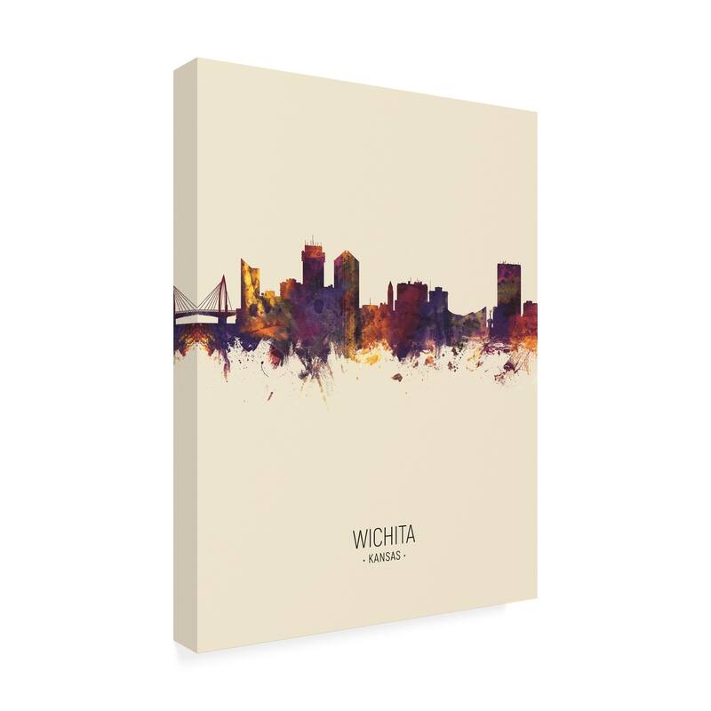 Michael Tompsett 'Wichita Kansas Skyline Portrait III' Canvas Art