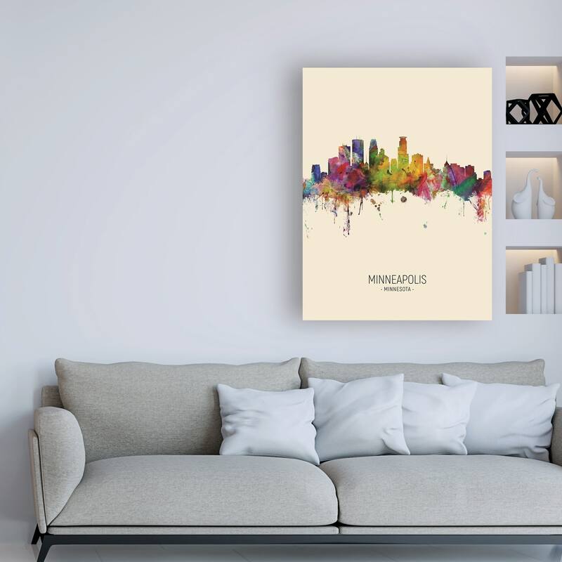 Michael Tompsett 'Minneapolis Minnesota Skyline Portrait III' Canvas Art