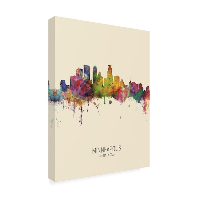 Michael Tompsett 'Minneapolis Minnesota Skyline Portrait III' Canvas Art