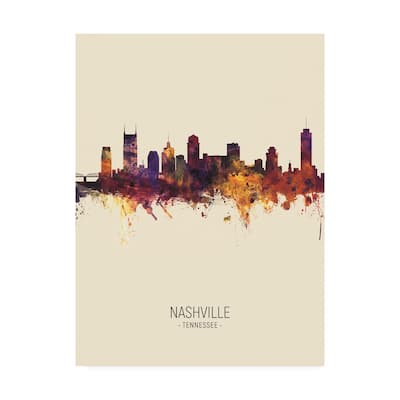 Michael Tompsett 'Nashville Tennessee Skyline Portrait III' Canvas Art