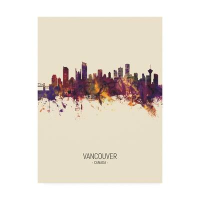 Michael Tompsett 'Vancouver Canada Skyline Portrait III' Canvas Art