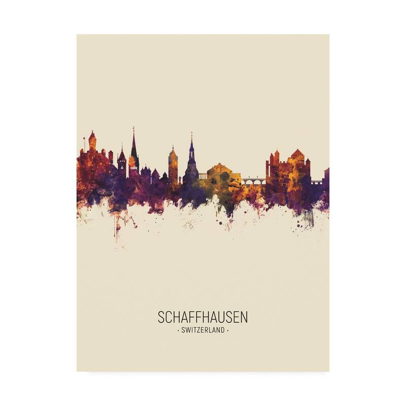 Michael Tompsett 'Schaffhausen Switzerland Skyline Portrait III' Canvas Art - 18x24