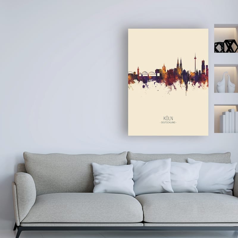 Michael Tompsett 'Cologne Germany Skyline Portrait III' Canvas Art