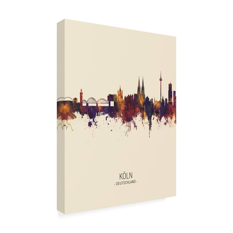 Michael Tompsett 'Cologne Germany Skyline Portrait III' Canvas Art