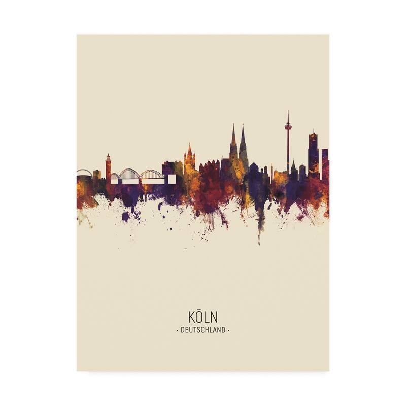 Michael Tompsett 'Cologne Germany Skyline Portrait III' Canvas Art