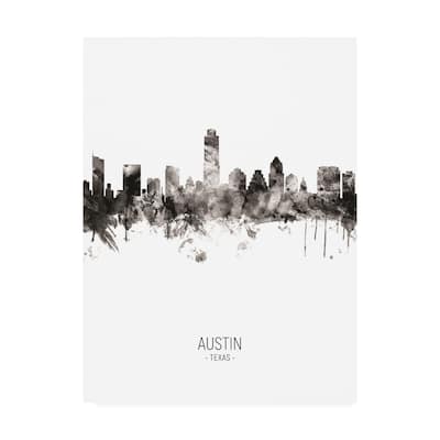 Michael Tompsett 'Austin Texas Skyline Portrait II' Canvas Art