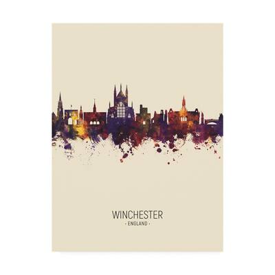 Michael Tompsett 'Winchester England Skyline Portrait III' Canvas Art