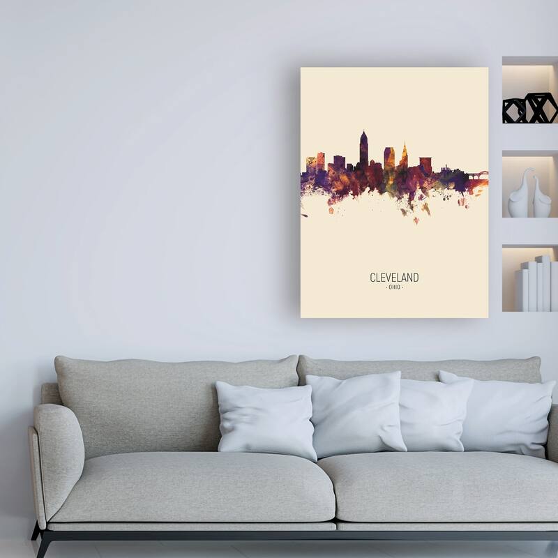Michael Tompsett 'Cleveland Ohio Skyline Portrait III' Canvas Art