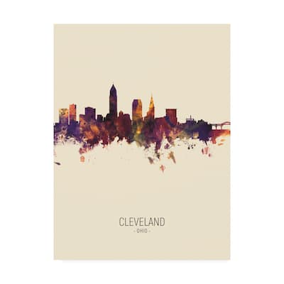 Michael Tompsett 'Cleveland Ohio Skyline Portrait III' Canvas Art