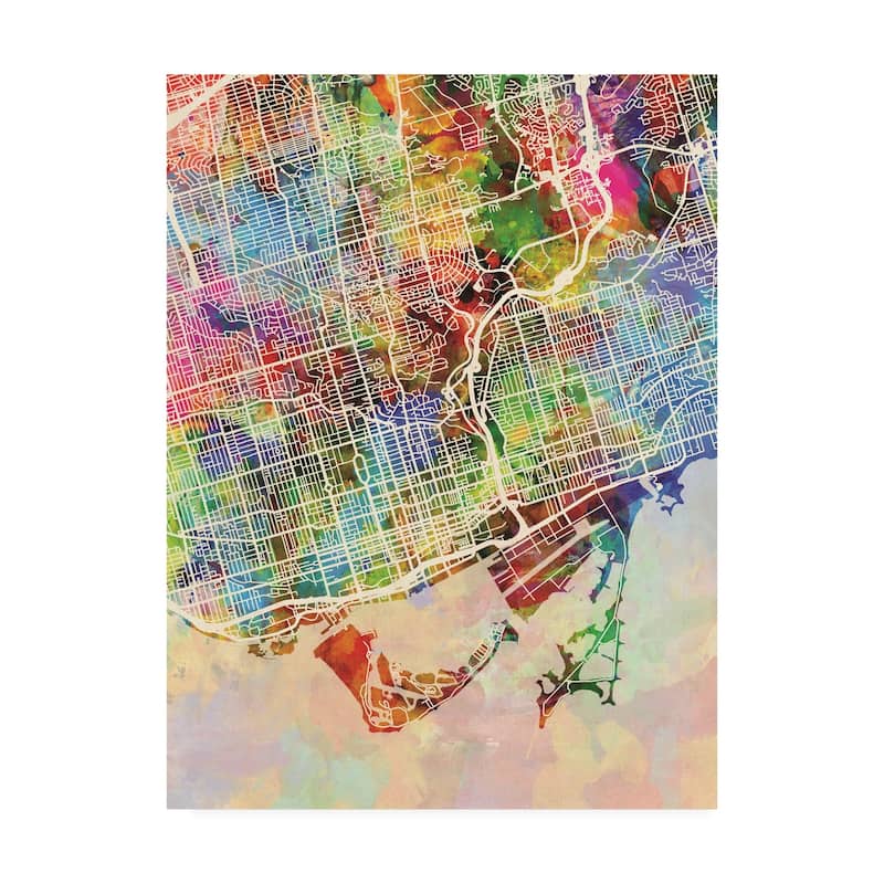 Michael Tompsett 'Toronto Street Map Color' Canvas Art - 24x32
