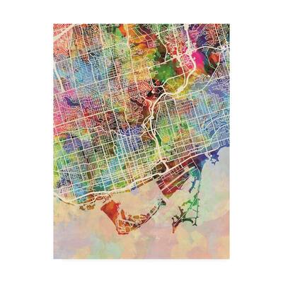 Michael Tompsett 'Toronto Street Map Color' Canvas Art