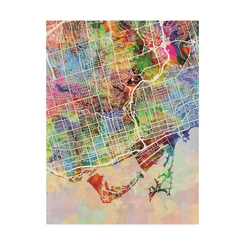 Michael Tompsett 'Toronto Street Map Color' Canvas Art