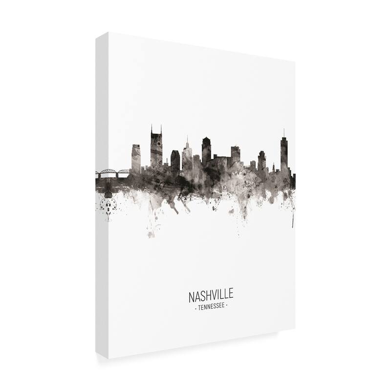 Michael Tompsett 'Nashville Tennessee Skyline Portrait II' Canvas Art