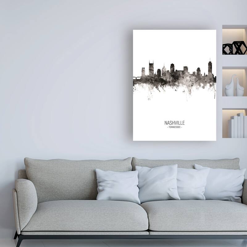 Michael Tompsett 'Nashville Tennessee Skyline Portrait II' Canvas Art