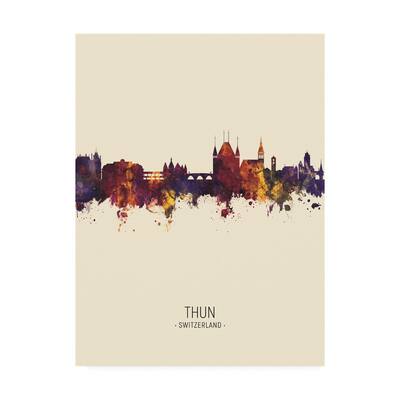 Michael Tompsett 'Thun Switzerland Skyline Portrait III' Canvas Art