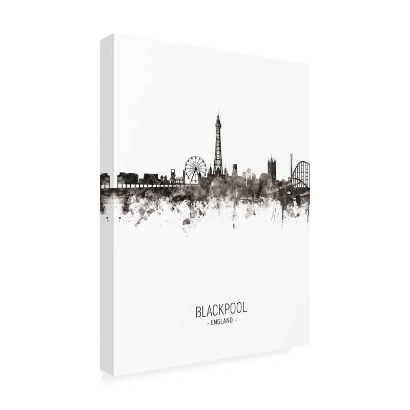 Michael Tompsett 'Blackpool England Skyline Portrait II' Canvas Art