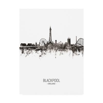 Michael Tompsett 'Blackpool England Skyline Portrait II' Canvas Art
