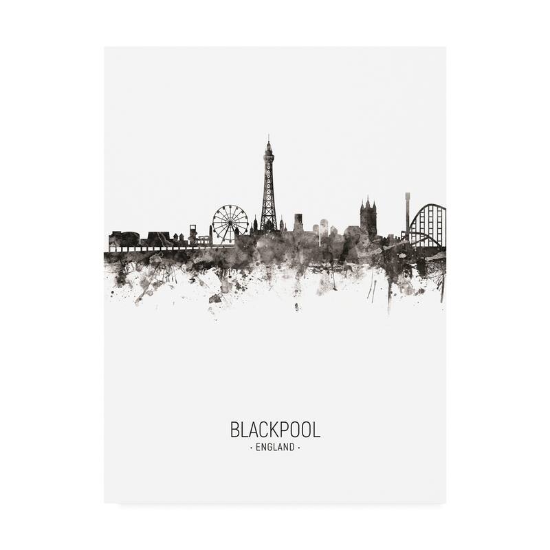Michael Tompsett 'Blackpool England Skyline Portrait II' Canvas Art