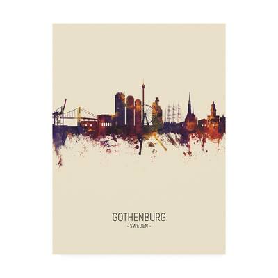 Michael Tompsett 'Gothenburg Sweden Skyline Portrait III' Canvas Art