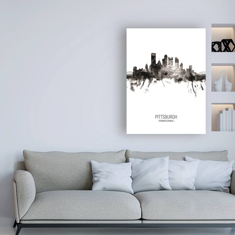 Michael Tompsett 'Pittsburgh Pennsylvania Skyline Portrait II' Canvas Art