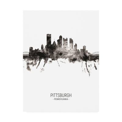 Michael Tompsett 'Pittsburgh Pennsylvania Skyline Portrait II' Canvas Art