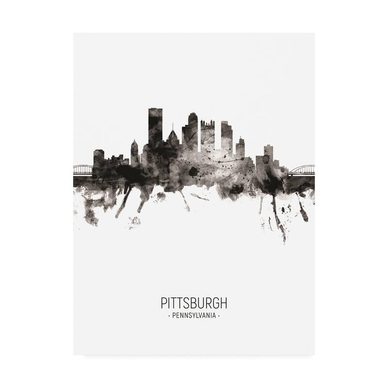 Michael Tompsett 'Pittsburgh Pennsylvania Skyline Portrait II' Canvas Art