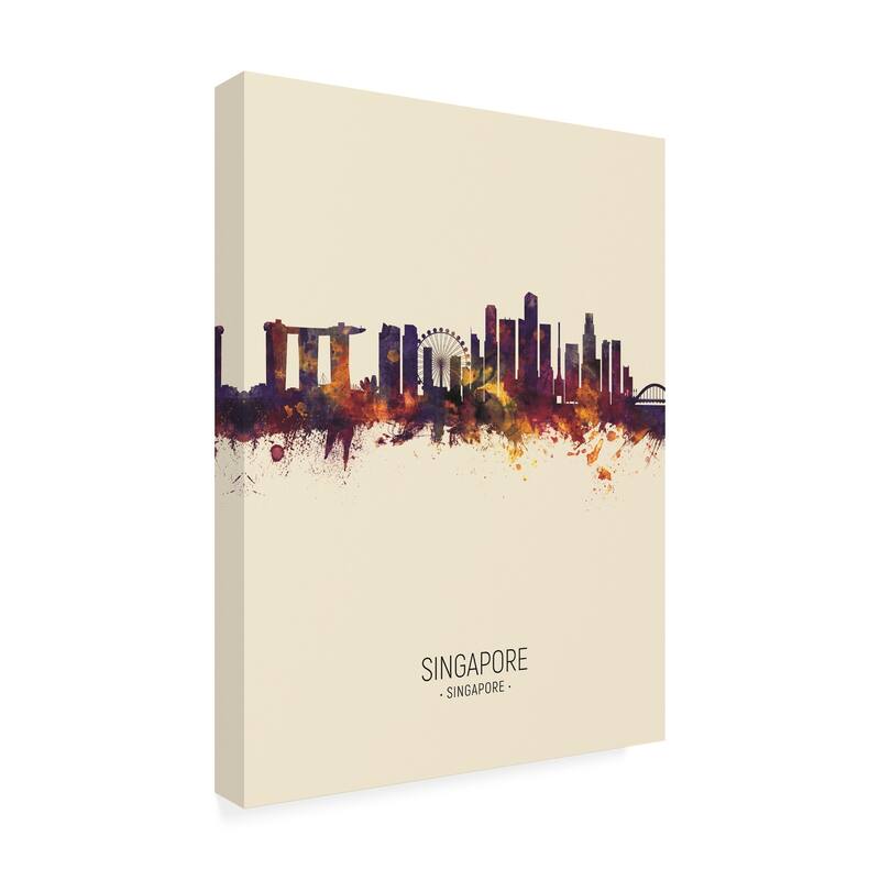 Michael Tompsett 'Singapore Skyline Portrait III' Canvas Art