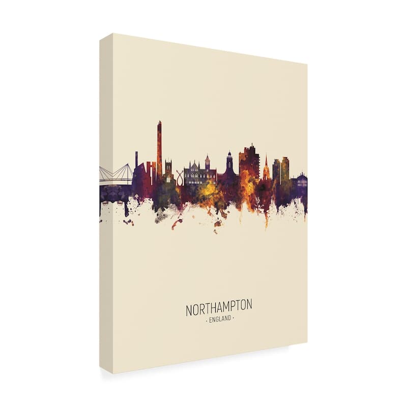 Michael Tompsett 'Northampton England Skyline Portrait III' Canvas Art
