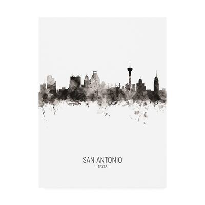 Michael Tompsett 'San Antonio Texas Skyline Portrait II' Canvas Art
