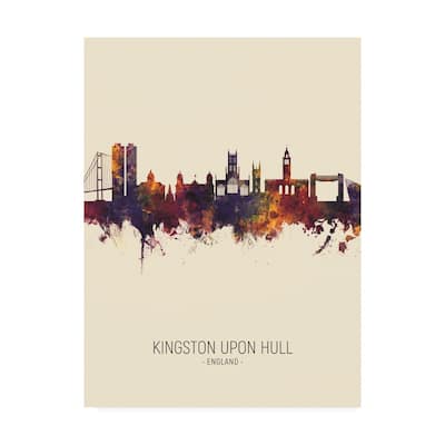 Michael Tompsett 'Kingston upon Hull England Skyline Portrait III' Canvas Art