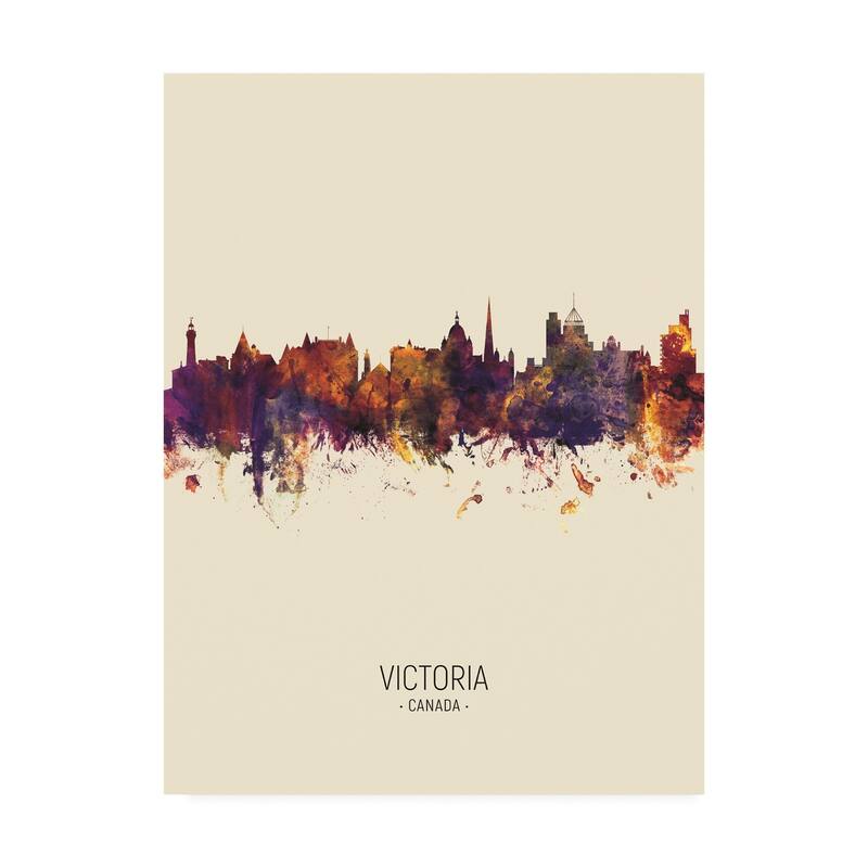Michael Tompsett 'Victoria Canada Skyline Portrait III' Canvas Art - 14x19