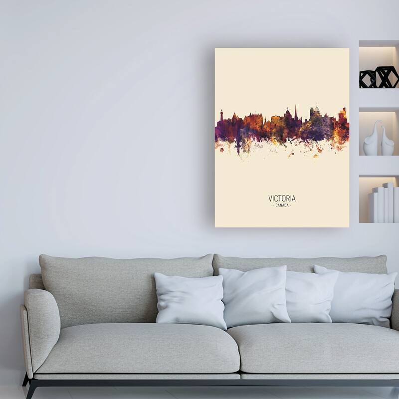Michael Tompsett 'Victoria Canada Skyline Portrait III' Canvas Art