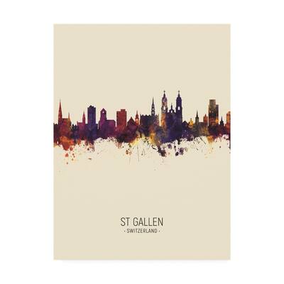 Michael Tompsett 'St Gallen Switzerland Skyline Portrait III' Canvas Art