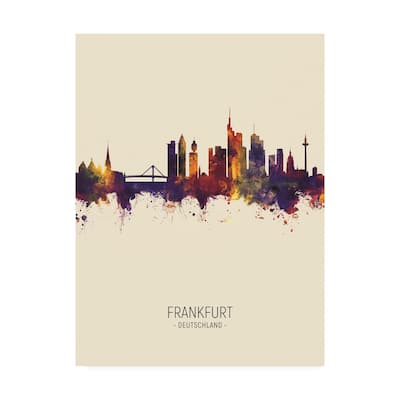 Michael Tompsett 'Frankfurt Germany Skyline Portrait III' Canvas Art