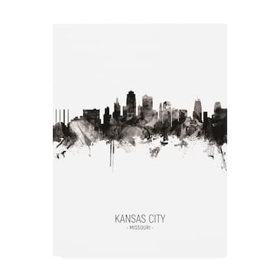 Michael Tompsett 'Kansas City Missouri Skyline Portrait II' Canvas Art