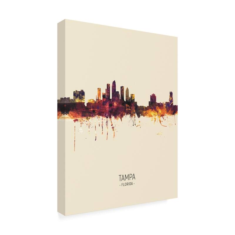 Michael Tompsett 'Tampa Florida Skyline Portrait III' Canvas Art