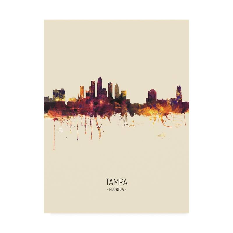 Michael Tompsett 'Tampa Florida Skyline Portrait III' Canvas Art