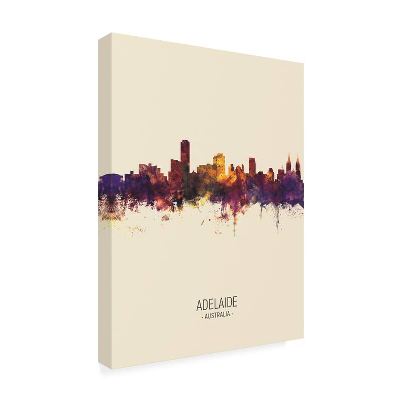 Michael Tompsett 'Adelaide Australia Skyline Portrait III' Canvas Art