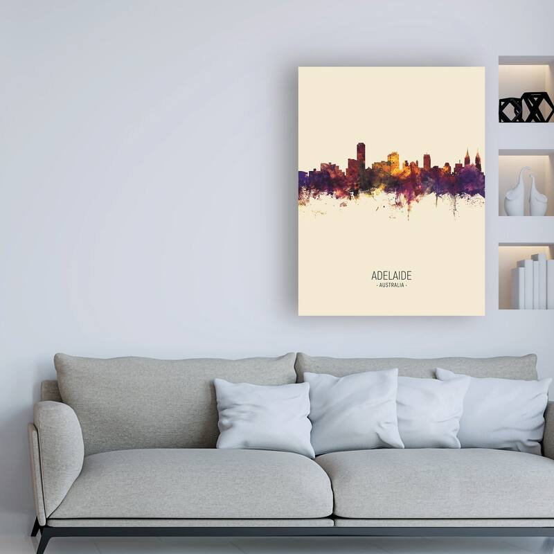 Michael Tompsett 'Adelaide Australia Skyline Portrait III' Canvas Art