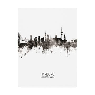 Michael Tompsett 'Hamburg Germany Skyline Portrait II' Canvas Art