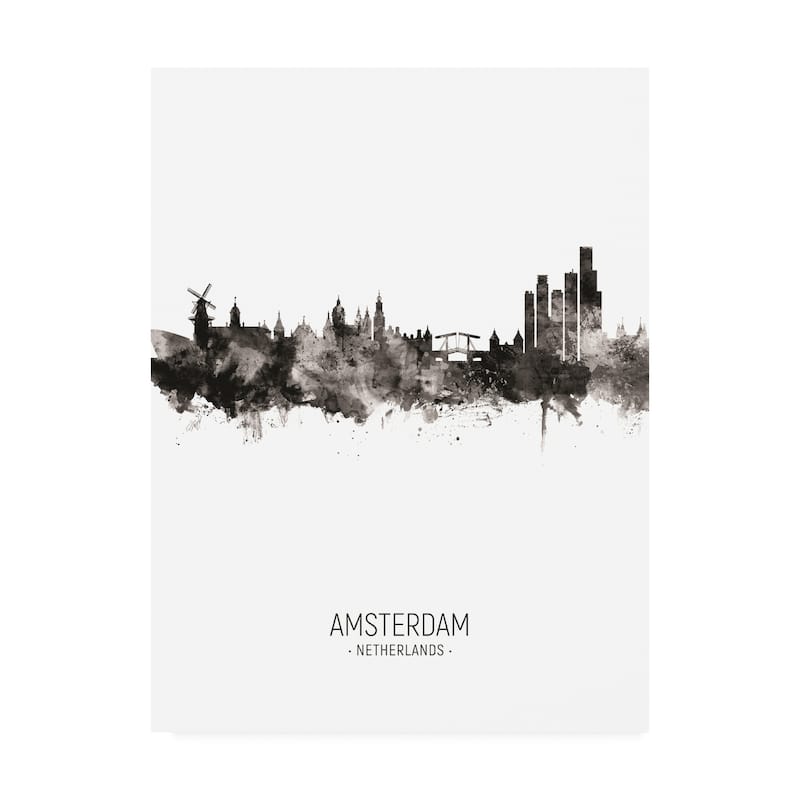Michael Tompsett 'Amsterdam The Netherlands Skyline Portrait II' Canvas Art - 24x32