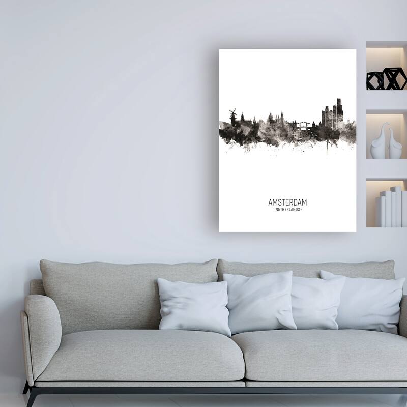 Michael Tompsett 'Amsterdam The Netherlands Skyline Portrait II' Canvas Art