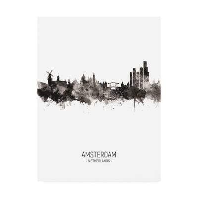 Michael Tompsett 'Amsterdam The Netherlands Skyline Portrait II' Canvas Art