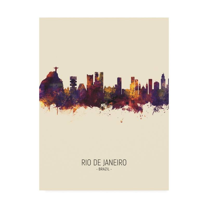 Michael Tompsett 'Rio de Janeiro Skyline Brazil Portrait III' Canvas Art