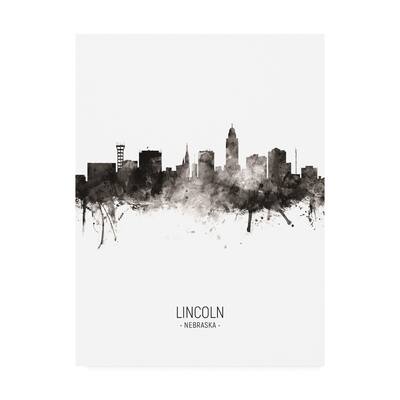 Michael Tompsett 'Lincoln Nebraska Skyline Portrait II' Canvas Art