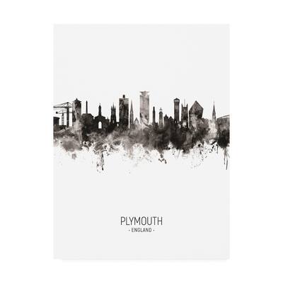 Michael Tompsett 'Plymouth England Skyline Portrait II' Canvas Art
